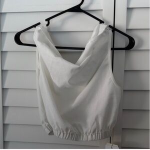 NWT Commense Off The Shoulder White Cowl Neck Top Small